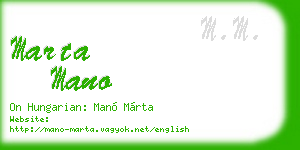 marta mano business card