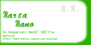 marta mano business card